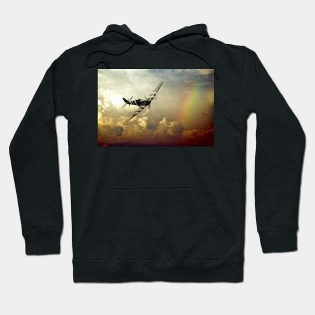 Spitfire Passing Through The Storm Hoodie by aviationart